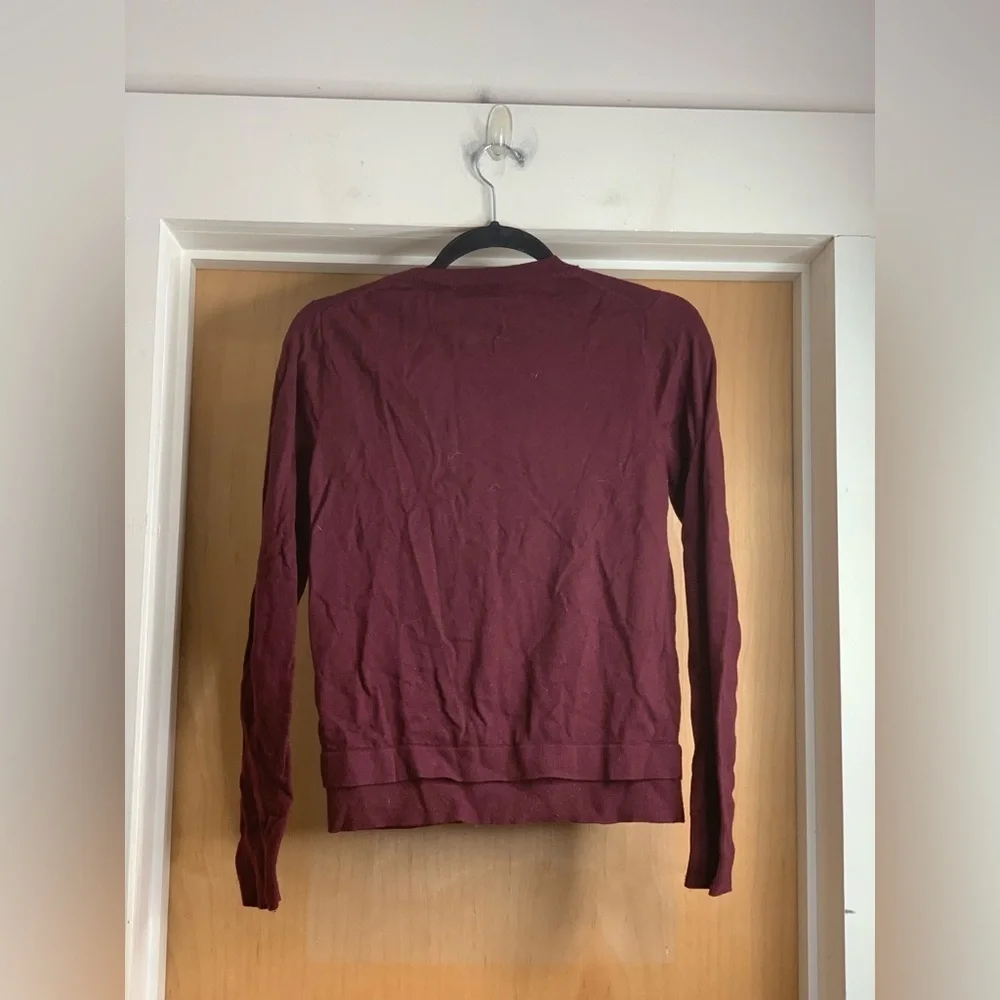 Kate Spade Burgundy Yellow Flower Gemmed Sweater.    Size-Medium Soft Classic